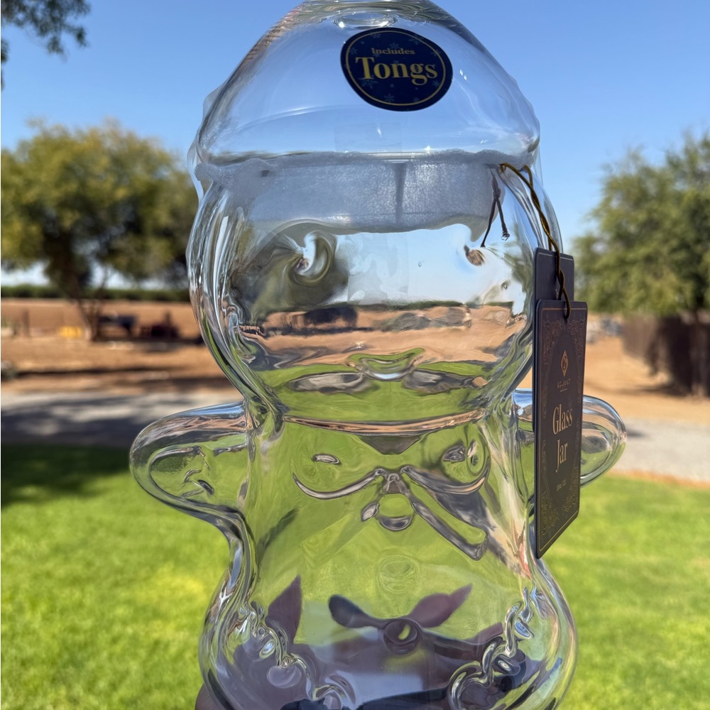 Clear Glass gingerbread Cookie Jar